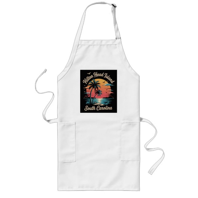 Summer Vacation Retro South Carolina Long Apron (Front)