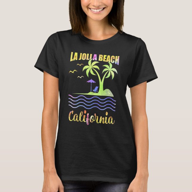 Summer Vacation Retro Sunset California La Jolla B T-Shirt (Front)