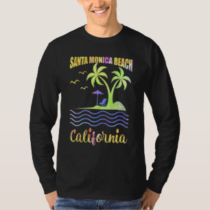 Summer Vacation Retro Sunset California Santa Moni T-Shirt