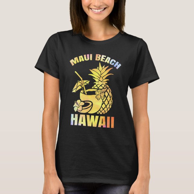 Summer Vacation Retro Sunset Hawaii Maui Beach T-Shirt (Front)