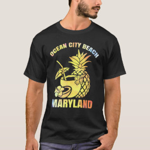 Summer Vacation Retro Sunset Maryland Ocean City B T-Shirt