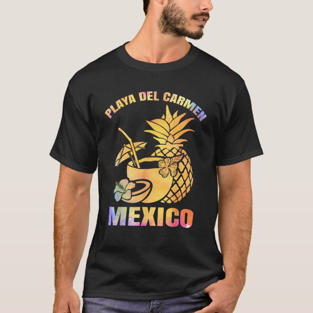 Summer Vacation Retro Sunset Mexico Playa Del Carm T-Shirt (Front)