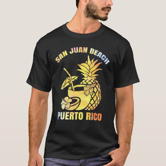 Summer Vacation Retro Sunset Puerto Rico San Juan  T-Shirt (Front)