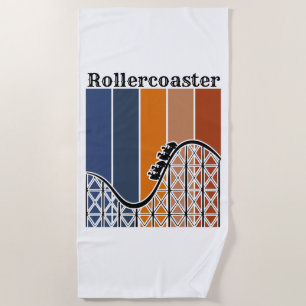 Summer Vacation Riding the Rollercoaster Retro Beach Towel