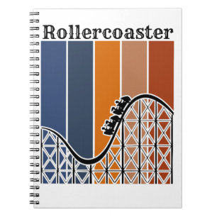 Summer Vacation Riding the Rollercoaster Retro Notebook
