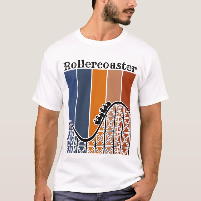 Summer Vacation Riding the Rollercoaster Retro T-Shirt (Front)