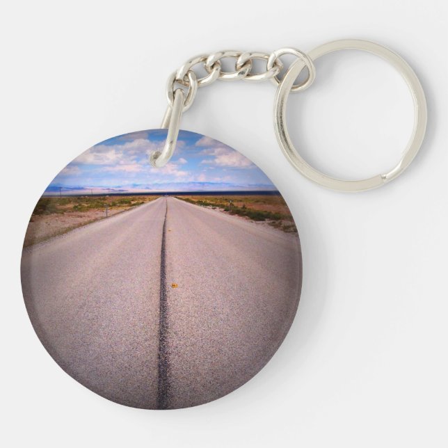 Summer Vacation Road Trip Photo Key Ring (Back)