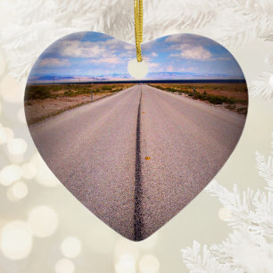Summer Vacation Road Trip Two-Sided Photo Ceramic Tree Decoration