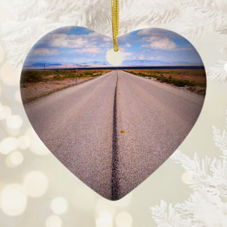 Summer Vacation Road Trip Two-Sided Photo Ceramic Tree Decoration