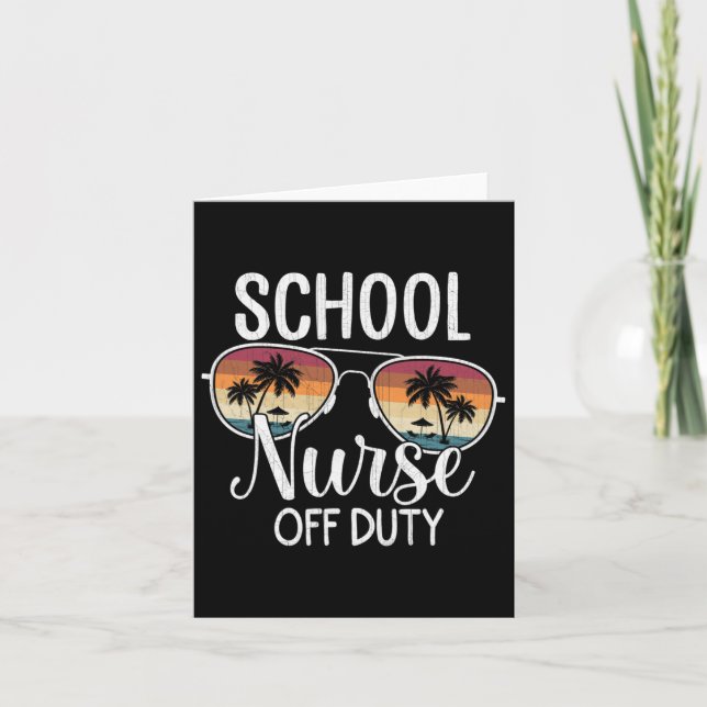 Summer Vacation School End Of Year School Nurse Of Card (Front)