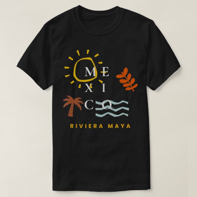 Summer Vacation Souvenir Mexico Riviera Maya Beach T-Shirt (Design Front)