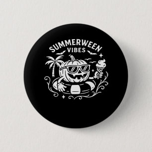 Summer Vacation Summerween Vibes Pumpkin Pool Floa 6 Cm Round Badge
