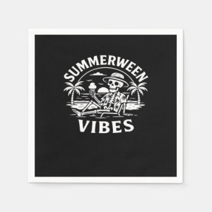 Summer Vacation Summerween Vibes Skeleton Sunset G Napkin