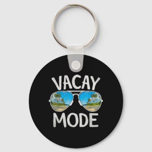 Summer Vacation Sunglasses Palm Tree Beach Vacay Key Ring