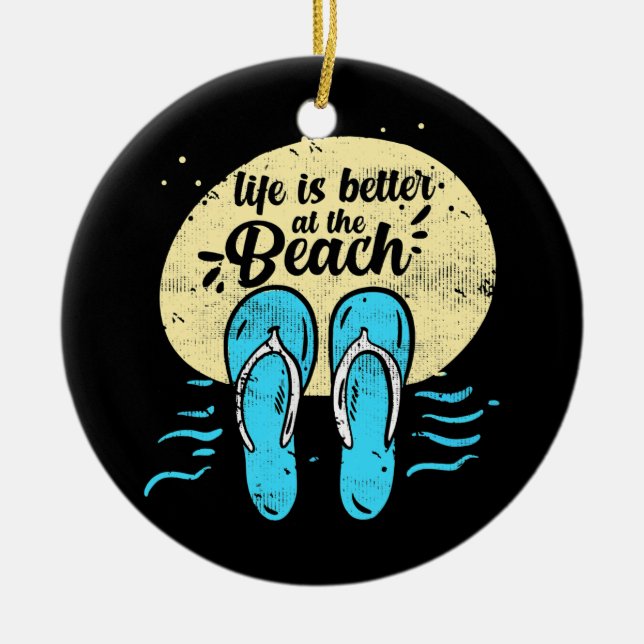 Summer Vacation Swimming Life Is Better At The Ceramic Tree Decoration (Front)