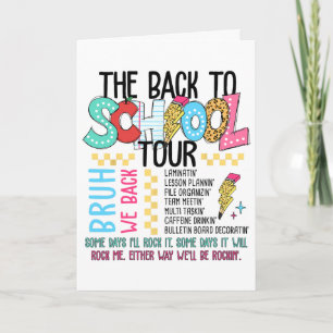 Summer Vacation Tour Fun Ck To School For Teacher Card