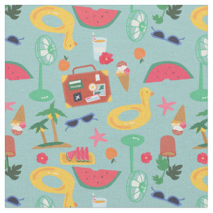 summer vacation travel tropical beach island cute fabric