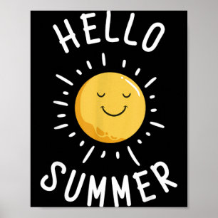 Summer Vacation Typography Beach Sunset Hello Poster