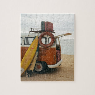 Summer Vacation Vintage Beach Image Jigsaw Puzzle