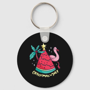 Summer Vacation Watermelon Christmas Tree Christma Key Ring