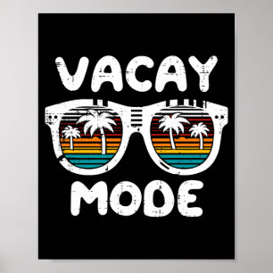 Summer vacay mode sunglasses retro vacation women poster