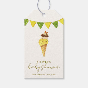 Summer Vanilla The Scoop Ice Cream Baby Shower Gift Tags