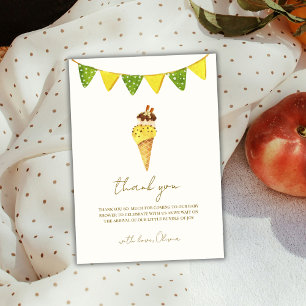 Summer Vanilla The Scoop Ice Cream Baby Shower Thank You Card