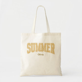 SUMMER Varsity Sunset Ditzy Floral  Tote Bag