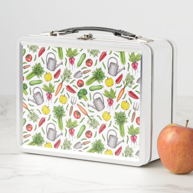 Summer Vegetable Garden Metal Lunch Box (In Situ)