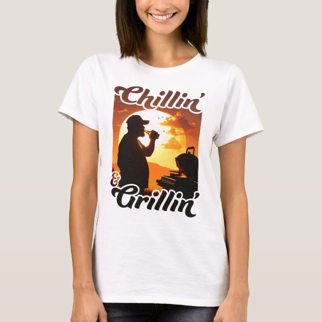 Summer Vibe Chillin’ & Grillin' Silhouette Women's T-Shirt (Front)