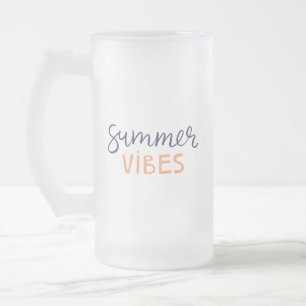 summer vibe frosted glass beer mug