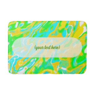 Summer Vibe Marble Texture Liquid Paint Mixture Bath Mat