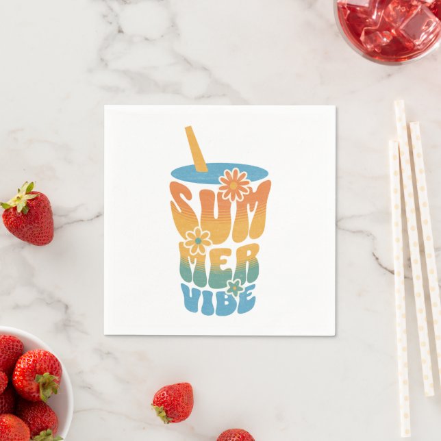 Summer Vibe Retro Floral  Napkin (Insitu)