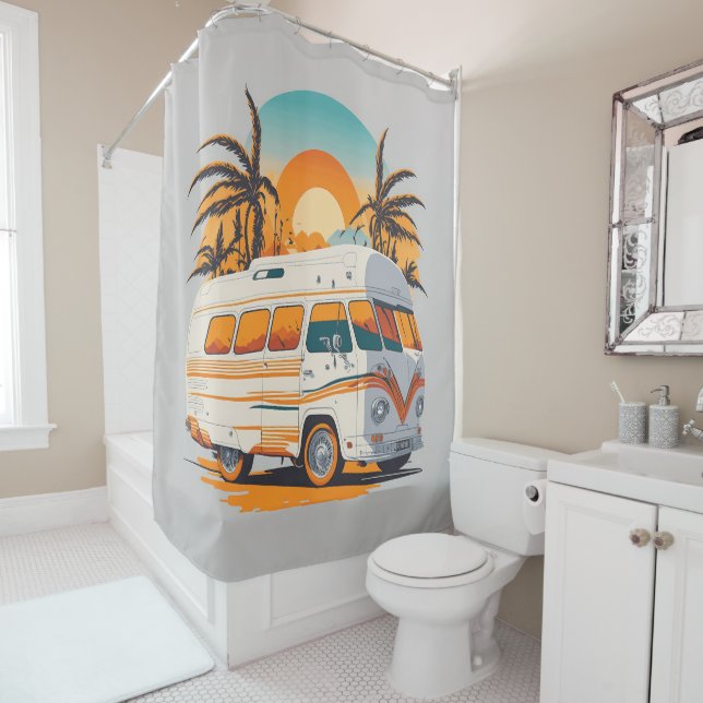Summer vibe shower curtain (In Situ)