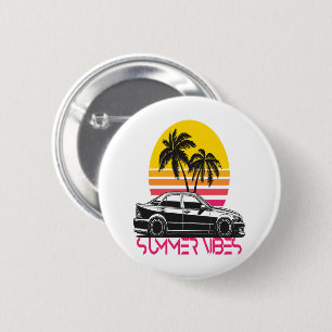 Summer vibes 6 cm round badge