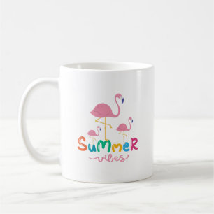 Summer Vibes And Flamingos Coffee Mug