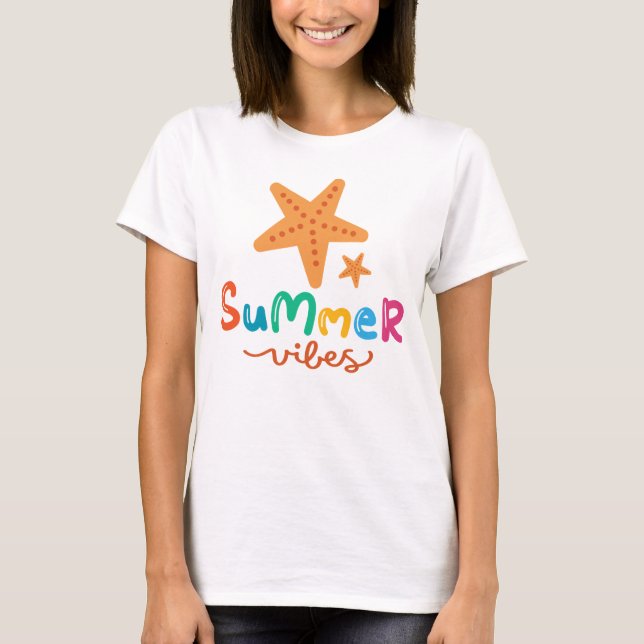 Summer Vibes And Starfish Women's T-Shirt (Front)