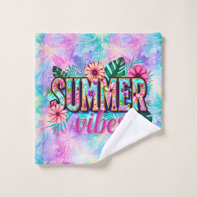 Summer Vibes Bath Towel Set (Wash Cloth)