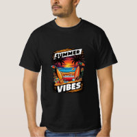 Summer Vibes Beach Scene T-Shirt – Tropical Fun 