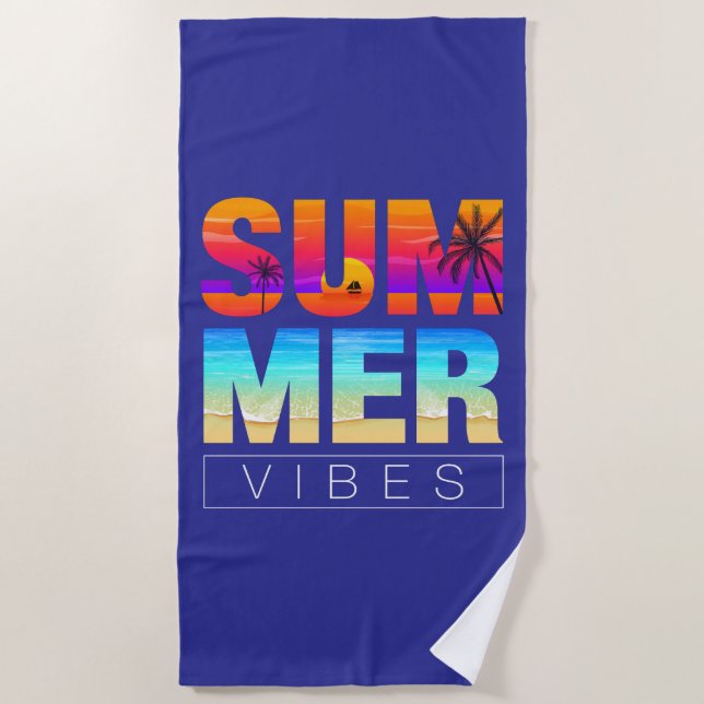 Summer Vibes Beach Towel (Front)