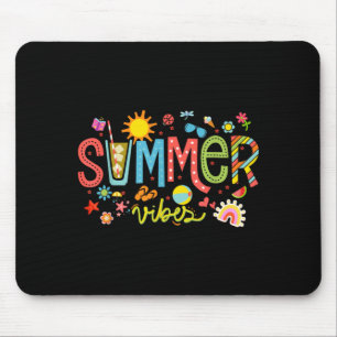 Summer Vibes Beach Vacation Sunshine Tropical Pool Mouse Mat