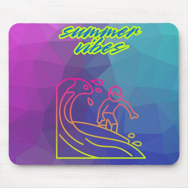 Summer vibes boy surfing. mouse mat (Front)
