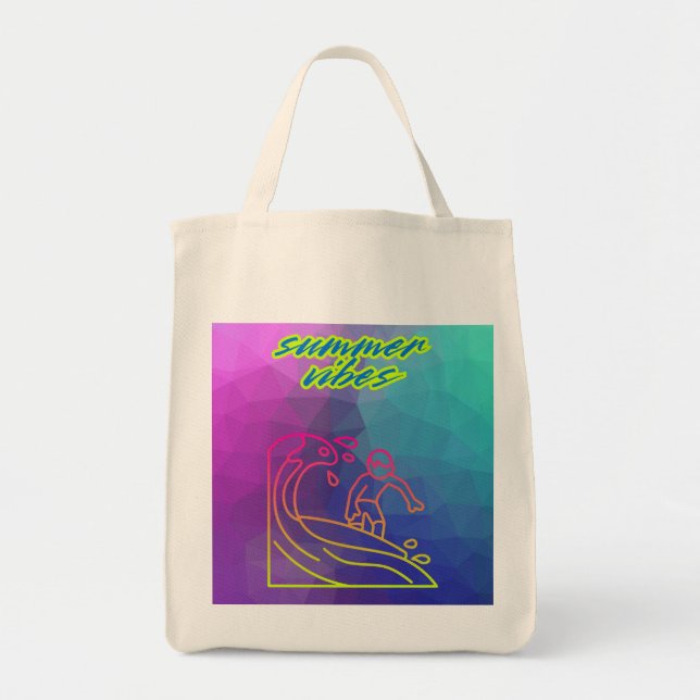 Summer vibes boy surfing. tote bag (Front)
