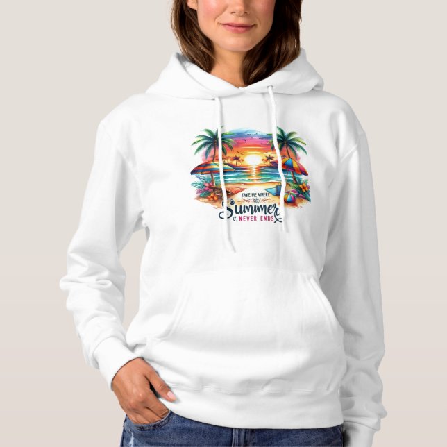 Summer Vibes Brushstroke Beach Sunset-34626 Hoodie (Front)