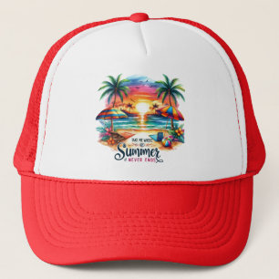 Summer Vibes Brushstroke Beach Sunset-34626 Hoodie Trucker Hat