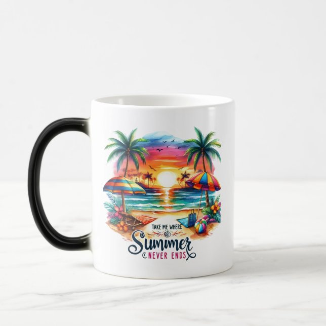 Summer Vibes Brushstroke Beach Sunset-34626 Magic Mug (Left)