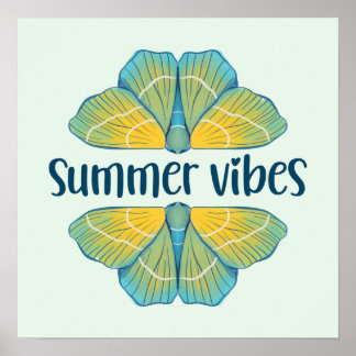 Summer Vibes Butterfly Poster