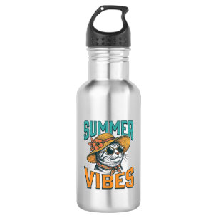 Summer Vibes Cat Vintage Engraving Design_1 532 Ml Water Bottle