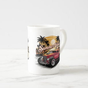 Summer Vibes Classic Car Bone China Mug