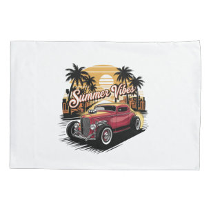 Summer Vibes Classic Car Pillowcase